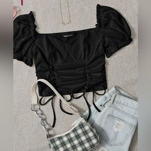 Black short sleeve top